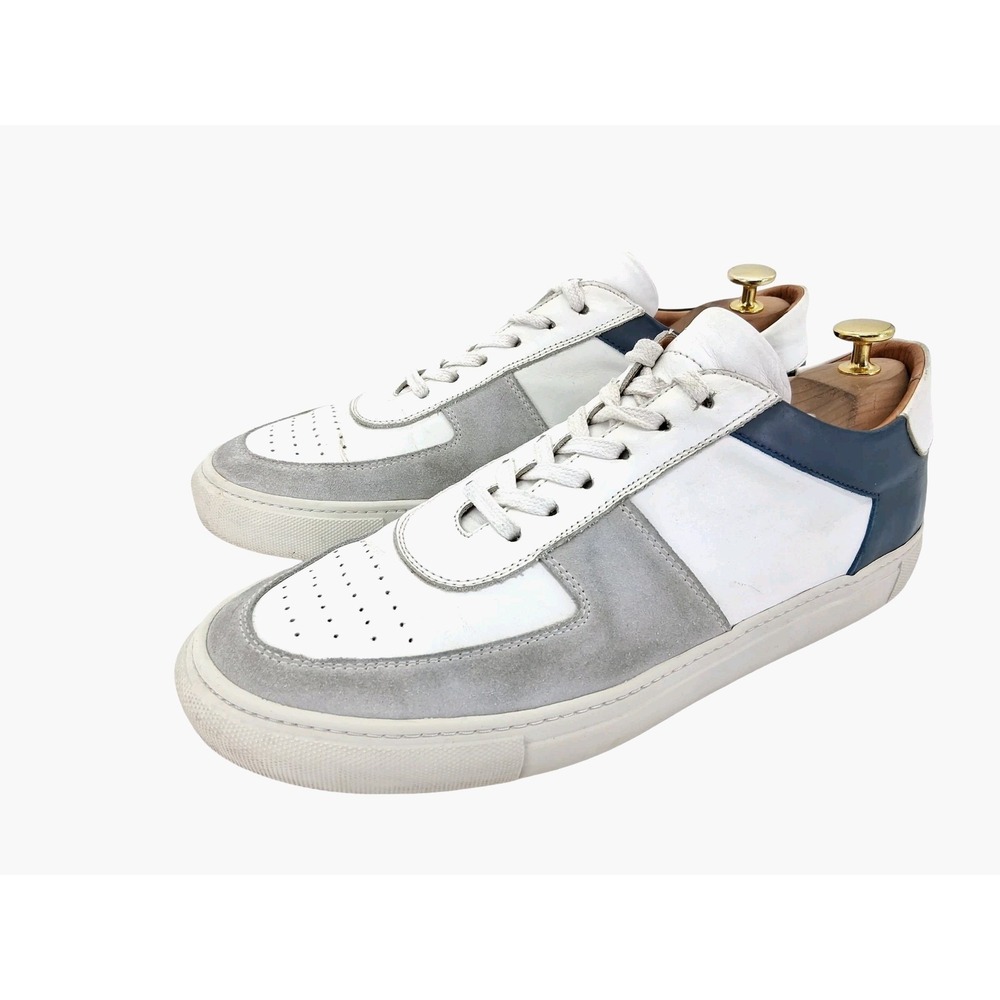 Beckett Simonon Army Shoes Mens Size 10.5 White Blue Low Top Casual Sneakers